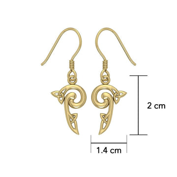 Celtic Triskele Solid Gold Earrings GTE2141 - Jewelry